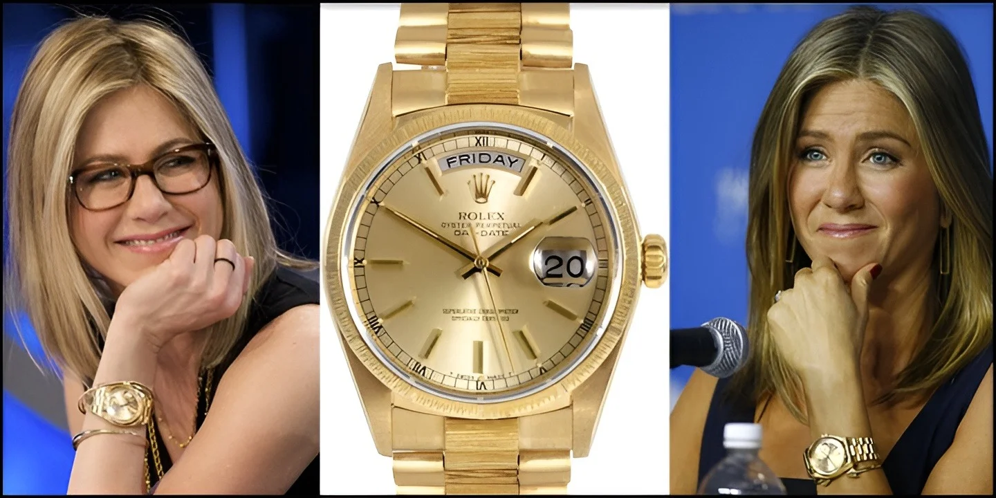 Jennifer-Aniston-Rolex-Day-Date-118238-President-36mm-18ct-Yellow-Gold-Friends-Review-1-1