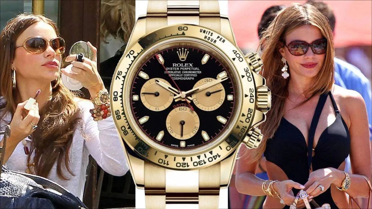 Sofia-Vergara-Rolex-Daytona-Yellow-Gold-116508-Black-Diamond-Celebrity