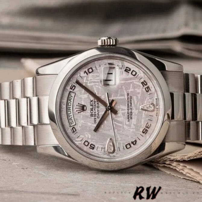Replica Rolex Day Date 118206 Meteorite Grey Dial 36mm Unisex Watch