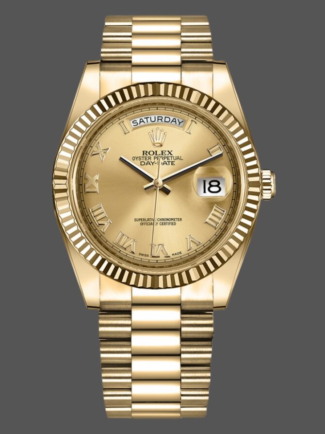 Replica Rolex Day-Date 218206 Black Diamond Dial Platinum 41MM Mens Watch