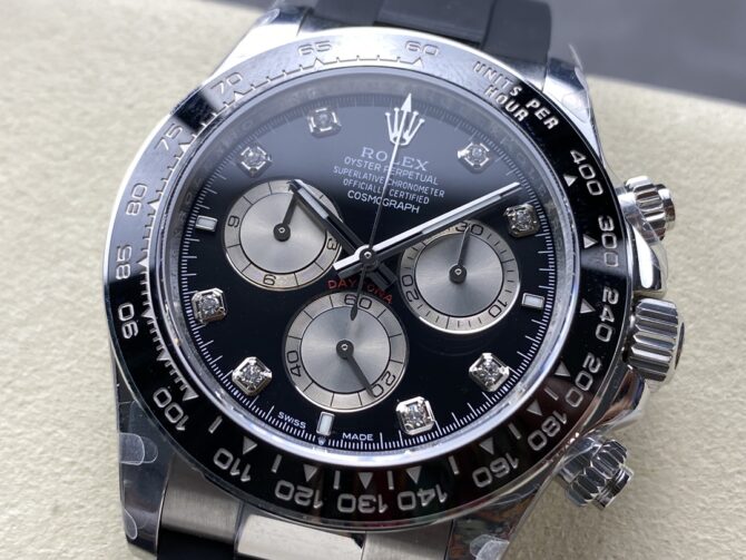 Rolex Cosmograph Daytona White Gold 126519LN 0004 Bright Black Steel Diamond