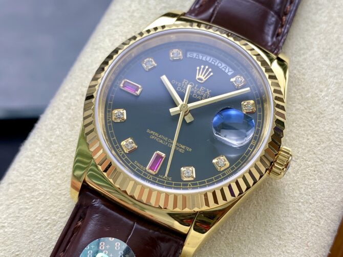 Replica Rolex Day Date 118138 0020 Yellow Gold Diamond Ruby 36 mm