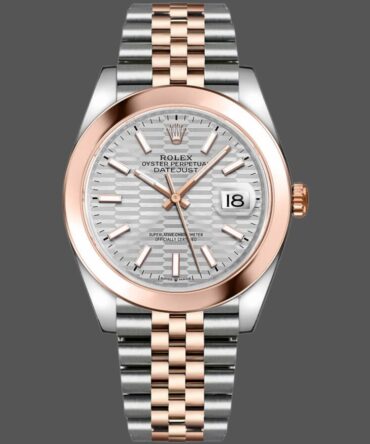 7456401 Rose Gold Silver Fluted Motif Dial 41MM Mens Replica Watch