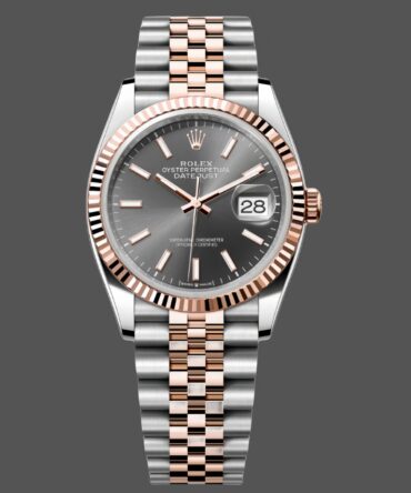 Rolex DateJust 126231 Two-Tone SS Rose Gold Grey Rhodium Dial
