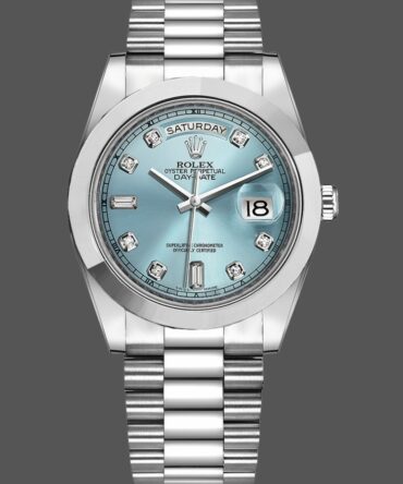 Replica Rolex Day-Date 218206 Ice Blue Diamond Dial Platinum 41MM Mens Watch
