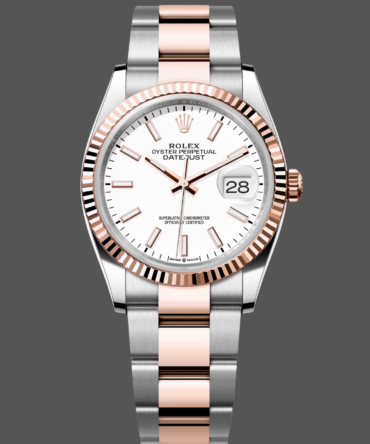 Rolex Datejust Stainless Steel and Rose Gold m126231 0018 White Index Oyster