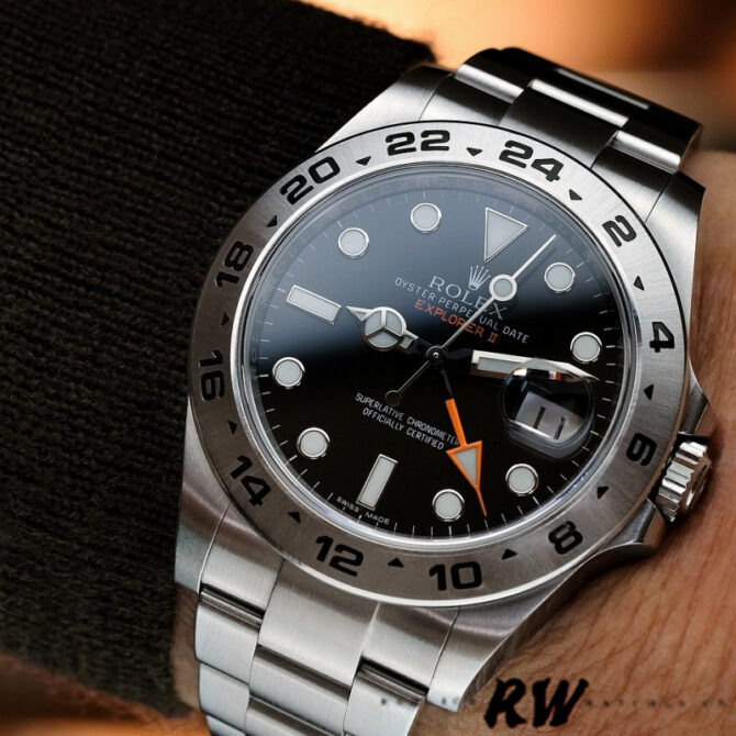 Rolex Explorer II m226570 0002 Stainless Steel Black Dial 42MM Mens Replica Watch