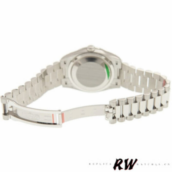 Replica Rolex Day-Date 128349RBR White Roman Dial Diamond Bezel 36MM Unisex Watch