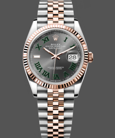 Replica Rolex Datejust 126231 0029 Slate Grey Wimbledon Roman Dial & Fluted Bezel 36mm