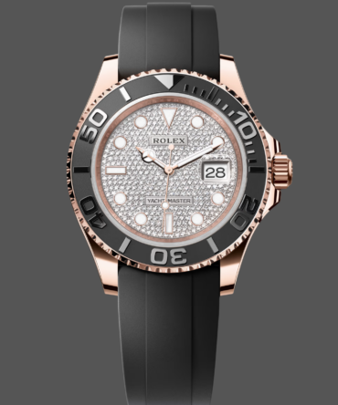 Rolex Yacht-Master II 126655 Diamond Pave Dial Rose Gold 40mm Mens Replica Watch