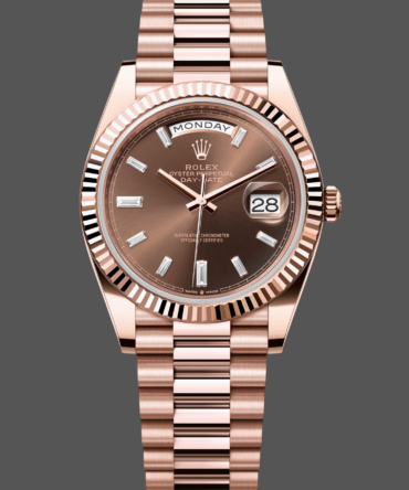 Replica Rolex Day Date 40 18kt Everose Gold Replica Rolex President Chocolate Dial m228235 0003