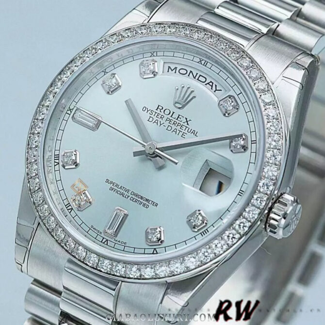 Replica Rolex Day Date 118346 Ice Blue Dial 36mm Unisex Watch