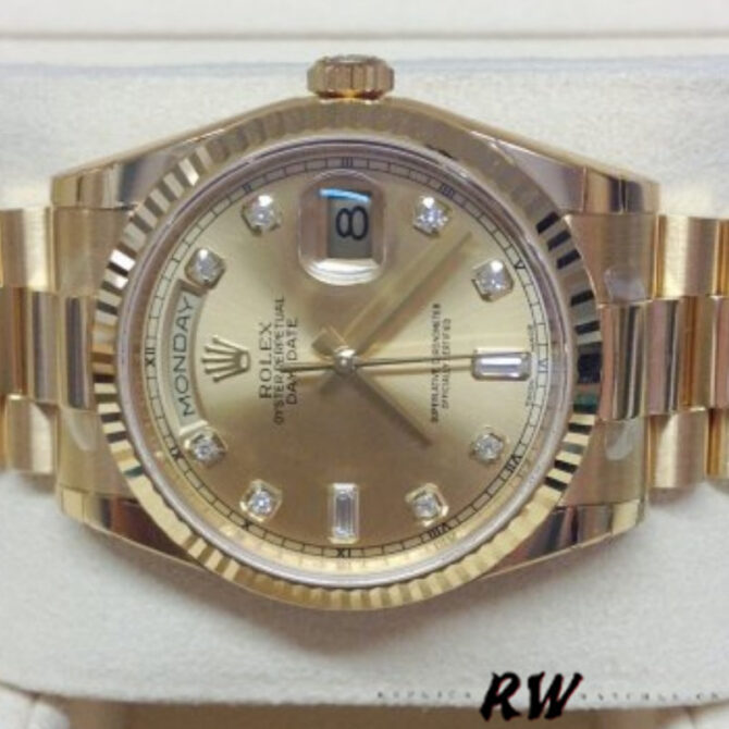 Replica Rolex Day-Date 118238 Diamond Meteorite Dial 36mm Unisex Watch