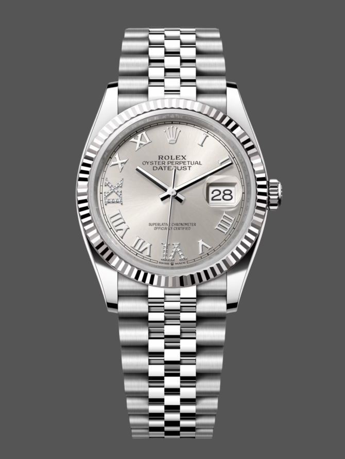 7410029 Silver Diamond Roman Dial 36MM Women's Watch