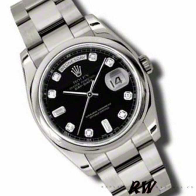 Replica Rolex Day-Date 118209 Black dial 36mm Unisex Watch