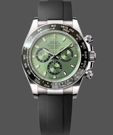 Rolex Daytona Platinum Green Dial Ceramic Bezel 126506 40mm Rubber Strap
