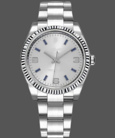Replica watch 14234 Blue Hour Markers Silver Dial 34mm Unisex