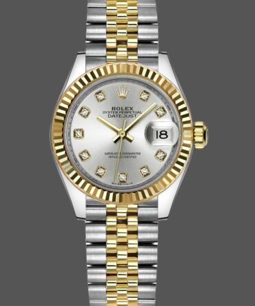 Rolex Datejust 279173 Silver Diamond Dial Fluted Bezel 28mm Lady Replica Watch
