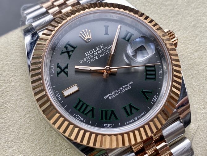 Replica Rolex Datejust 126231 0029 Slate Grey Wimbledon Roman Dial & Fluted Bezel 36mm