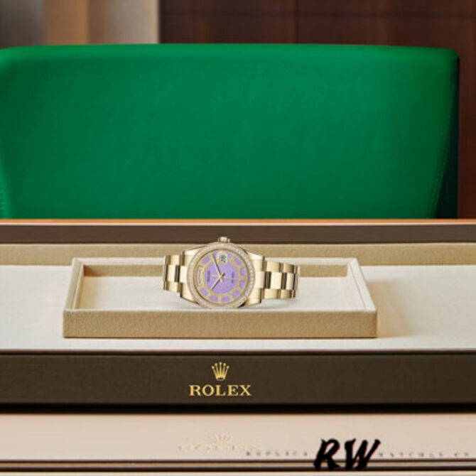 Replica Rolex Day Date 118348 Lavender Jade Carousel Dial Yellow Gold 36mm Unisex Watch