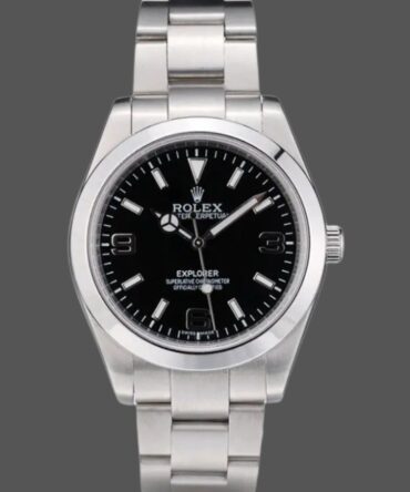 Rolex Explorer 42002 Stainless Steel Black Dial 39MM Mens Replica Watch