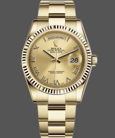 Replica Rolex Day-Date 118238 Champagne Dial Yellow gold 36mm Unisex Watch