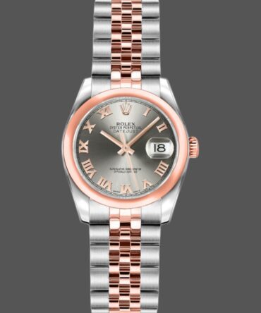 654161 Stainless Steel and Everose Gold Steel Roman Dial 26MM Lady Replica Watch