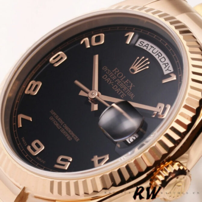 Replica Rolex Day-Date 118235 Fluted Bezel Chocolate Dial 36mm Unisex Watch