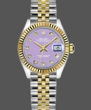 Rolex Datejust 279173 Lavender Purple Diamond Dial Fluted Bezel 28mm Lady Replica Watch