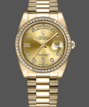 Replica Rolex Day-Date 218348 Champagne Diamonds Dial 41MM Mens Watch