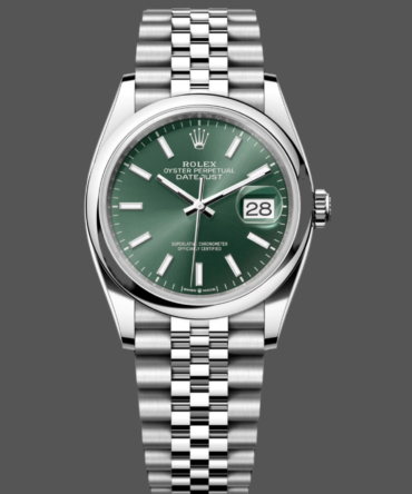 Rolex Datejust 36 Stainless Steel Mint Green Dial Jubilee M126200-0023