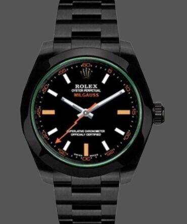Rolex Milgauss 116400GV Green Crystal Stainless Steel/PVD Black Dial 40MM Mens Replica Watch