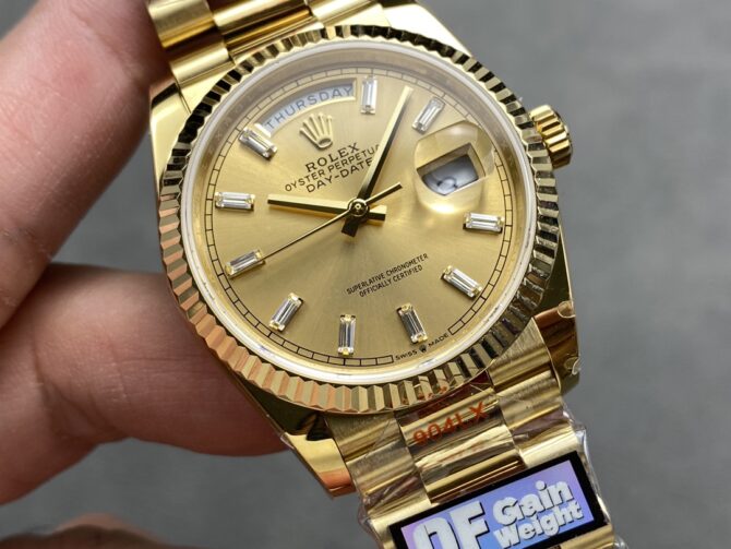 Replica Rolex Day Date 36 Champagne Dial Yellow Gold Bracelet 128238 0132