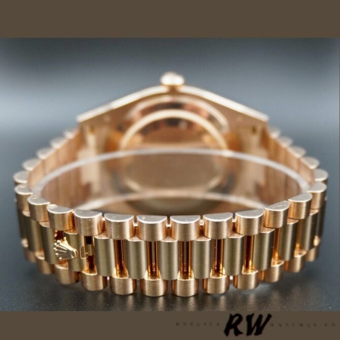 Replica Rolex Day-Date 218235 Black Index Dial Rose Gold 41MM Mens Watch