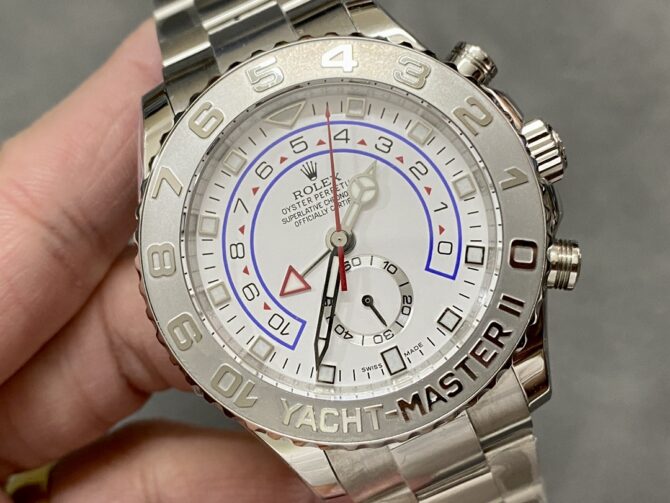 Rolex Yacht Master II 116689 White Dial Platinum 44mm Mens Replica Watch
