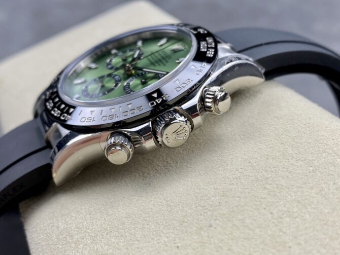 Rolex Daytona Platinum Green Dial Ceramic Bezel 126506 40mm Rubber Strap