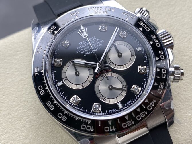 Rolex Cosmograph Daytona White Gold 126519LN 0004 Bright Black Steel Diamond