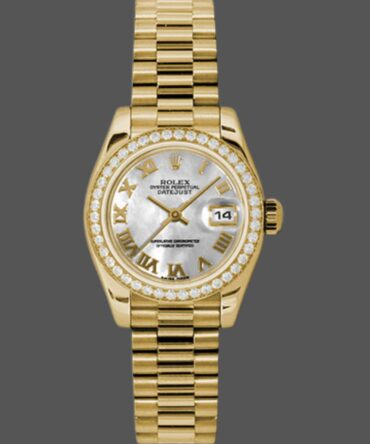 Rolex Datejust 179138 White Mother Of Pearl Roman Numeral Dial 26MM Lady Replica Watch