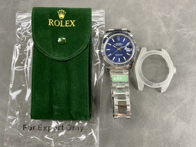 221744134 Fluted Bezel Blue Fluted-motif Dial 41MM Mens Replica Watch