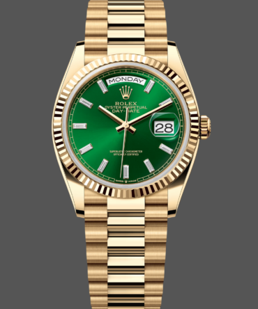 Replica Rolex Day Date 36 Yellow Gold Automatic Green Diamond Dial M128238 0130