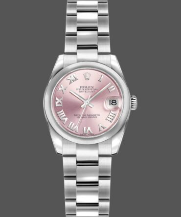 180160 Oyster Bracelet Pink Roman Dial 26MM Lady Replica Watch