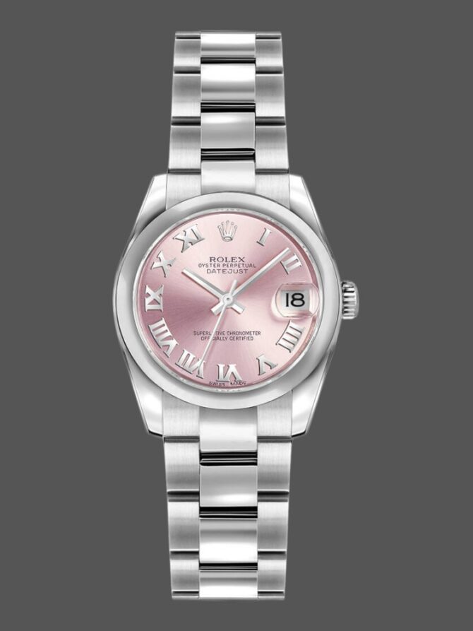 180160 Oyster Bracelet Pink Roman Dial 26MM Lady Replica Watch