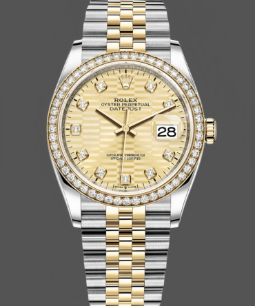 Rolex Datejust 126283RBR 0031 Champagne Fluted Motif 36mm Dial