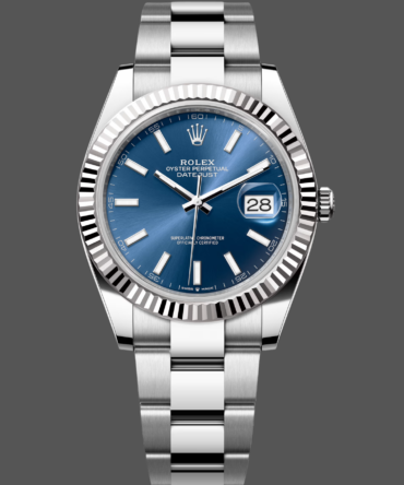 4546321101 Fluted Bezel Blue Dial 41MM Mens Replica Watch