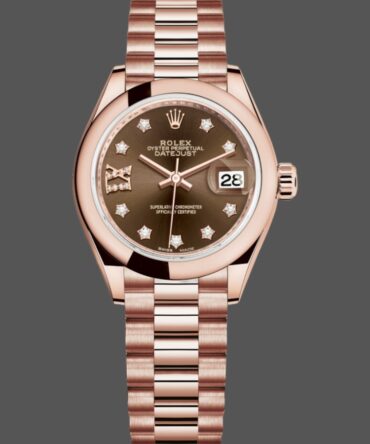 Rolex Datejust 279165 Chocolate Brown Diamonds Dial Domed Bezel 28mm Lady Replica Watch