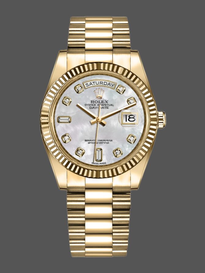 Replica Rolex Day-Date 128239 Blue Ombre Diamond Dial 36MM Unisex Watch
