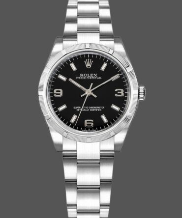 Rolex Oyster Perpetual 177210 Black Dial Stainless Steel 31mm Lady Replica Watch