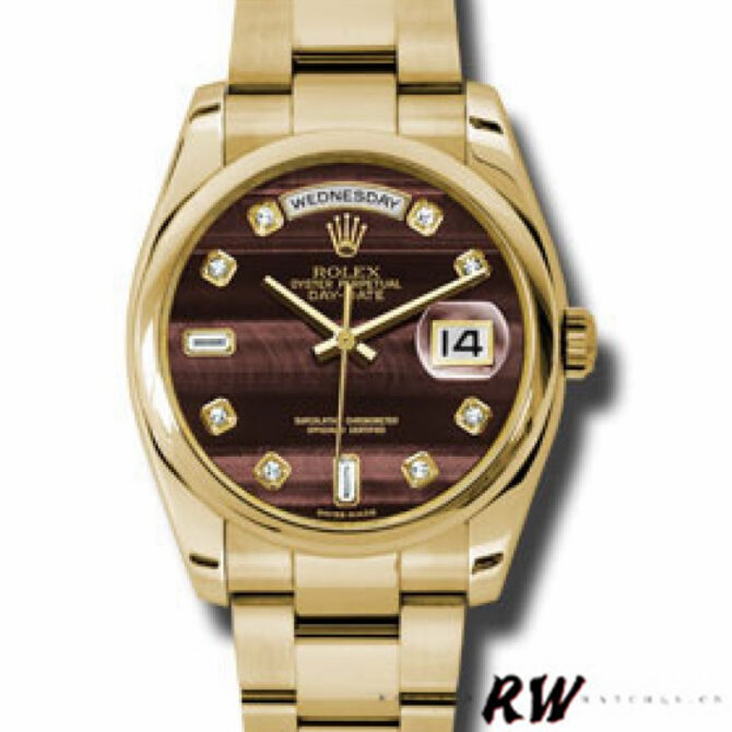 Replica Rolex Day-Date 118208 Yellow Gold Domed 36mm Unisex Watch