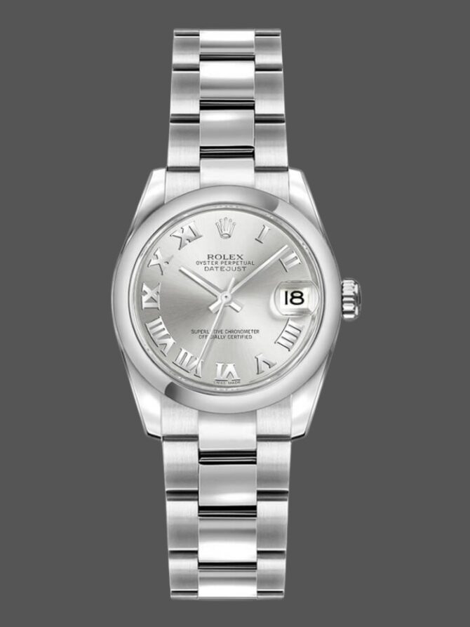 574659160 Oyster Bracelet Silver Roman Dial 26MM Lady Replica Watch