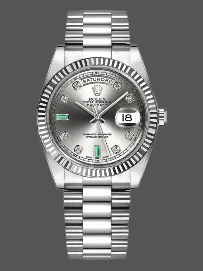 Replica Rolex Day Date 118346 Black Diamonds Dial 36mm Unisex Watch